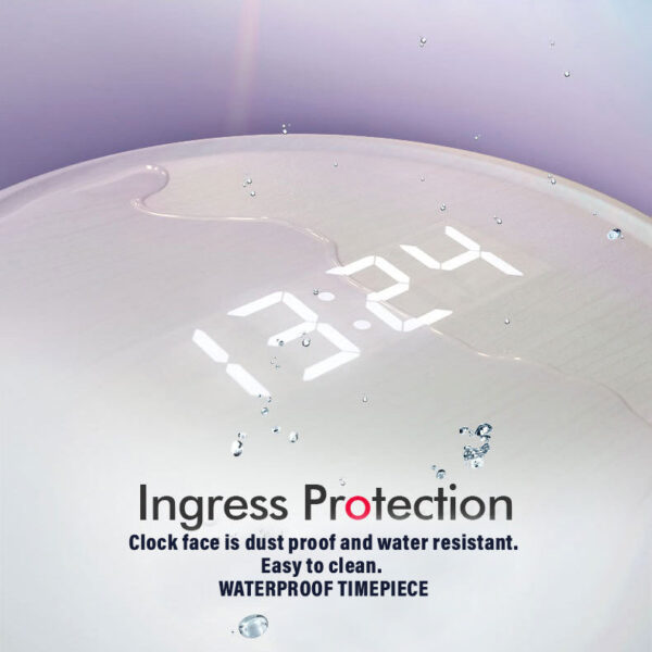 Smart Sensor Digital Wood Wall Clock, Round Wall & Desktop Clock with Easel Stand