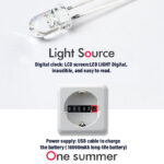 Smart Sensor Digital Wood Wall Clock, Round Wall & Desktop Clock with Easel Stand